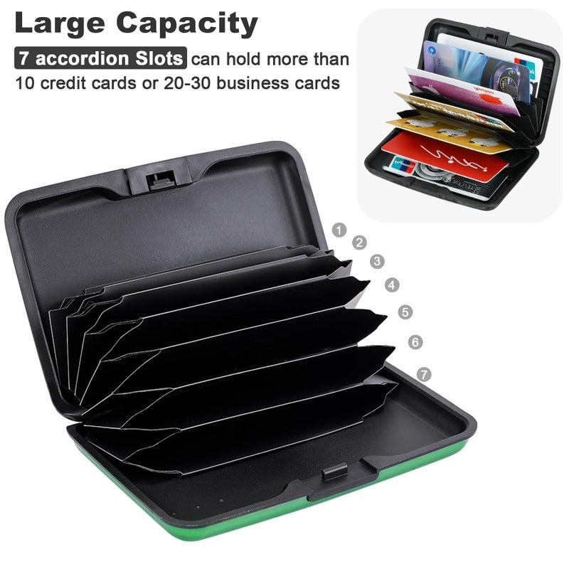 ELFISH Mini RFID Aluminum Wallet Credit Cards Holder Business Card Case Metal ID Case for Men Women (Green) - Image 5